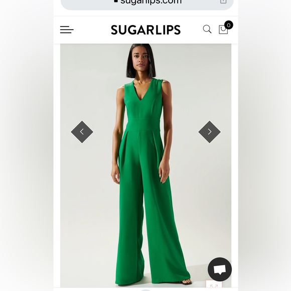 Sugarlips Pants - Sugarlips Kara wide leg jumpsuit. Size medium. Kelly green.